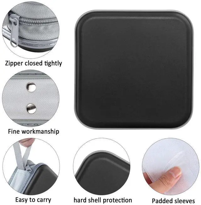 Alt view image 2 of 6 - Siveit CD Case, 40 Capacity CD/DVD Case Holders Wallet Hard Plastic DVD Disc Cases Storage Binder for Car Home Office Travel (Black)