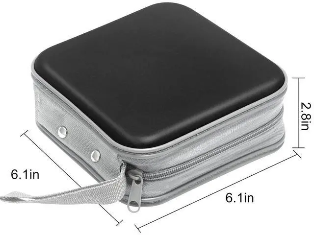 Alt view image 6 of 6 - Siveit CD Case, 40 Capacity CD/DVD Case Holders Wallet Hard Plastic DVD Disc Cases Storage Binder for Car Home Office Travel (Black)