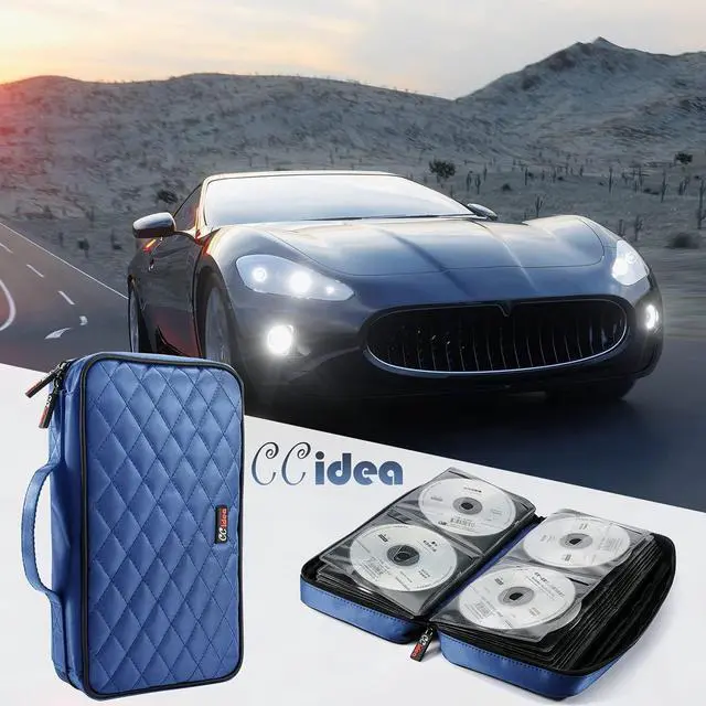 Alt view image 5 of 6 - CCidea 96 Capacity CD/DVD Case Holder Portable Wallet Disc Storage Binder for Car, Home, Travel (96-Blue) Specials