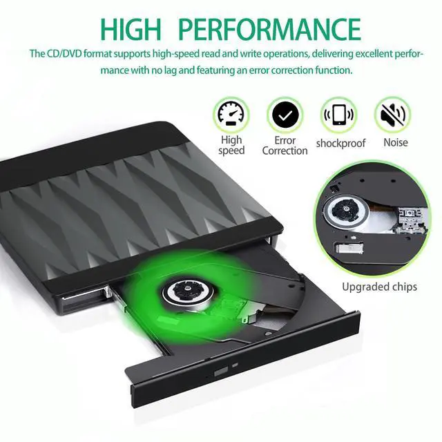Alt view image 3 of 6 - External CD/DVD Drive for Laptop USB 3.0 CD ROM Burner Slim Portable CD Reader DVD Player Reader Writer Optical Disc Drive Compatible with Laptop Desktop PC Windows 11/10/8/7 Linux OS Mac