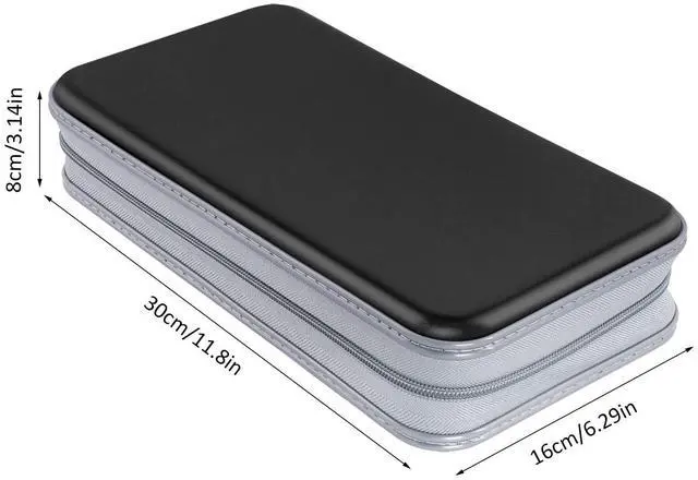 Alt view image 5 of 6 - Siveit CD Case Holder, 80 Capacity, Black, Plastic, Portable Storage Rack