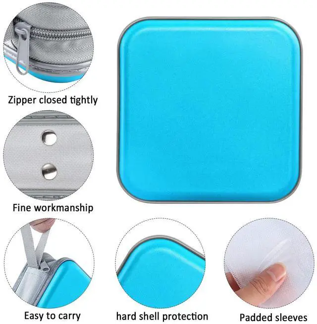 Alt view image 2 of 6 - Siveit DVD Case CD Case Case Holders DVD Binder Wallet Hard Plastic 48 Capacity CD/DVD Disc Cases Storage Binder for Car Home Office Travel (Sky Blue)