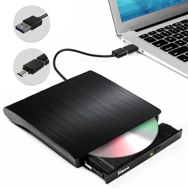 Main image of External DVD Drive USB 3.0 Type-C CD Burner Portable CD +/-RW Drive DVD Player for ROM Rewriter Burner Compatible with Laptop Desktop PC Windows MacBook Linux Mac OS