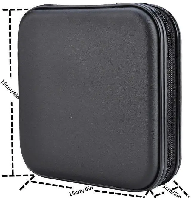 Alt view image 2 of 7 - XiongYe CD DVD Wallet, 32 Capacity Heavy Duty, DVD CD Case Holder for Car,Portable DVD/VCD Storage Disk, Hard Shell Sturdy case, Car CD Disk Holder, Booklet, Blu-ray Wallet (32 Capacity,Black)