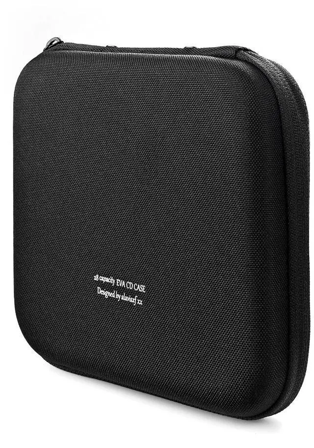 Main image of CD Case, 28 Capacity EVA Protective DVD Case Portable Zipper CD Case Holder Disc Storage Organizer Wallet Bag for Car Home Travel (28 Capacity, Black28)