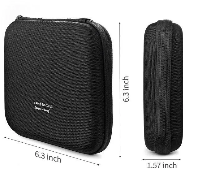 Alt view image 3 of 7 - CD Case, 28 Capacity EVA Protective DVD Case Portable Zipper CD Case Holder Disc Storage Organizer Wallet Bag for Car Home Travel (28 Capacity, Black28)