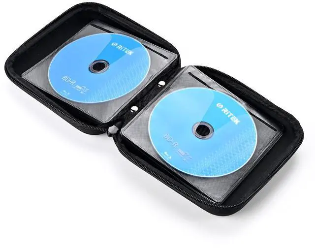 Alt view image 4 of 7 - CD Case, 28 Capacity EVA Protective DVD Case Portable Zipper CD Case Holder Disc Storage Organizer Wallet Bag for Car Home Travel (28 Capacity, Black28)