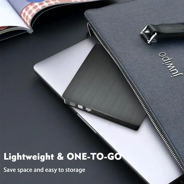 Alt view image 7 of 7 - Acgryptical External DVD Optical Drive USB3.0 Writer USB-C External CD/DVD cd-r/cd-ROM Optical Drive for Laptop/Desktop/MacBook MAC/Windows 10/8/7 & MAC OS