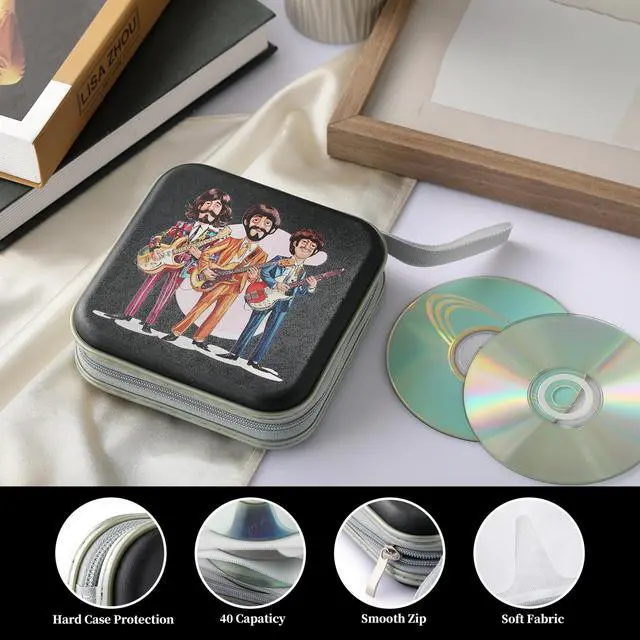 Alt view image 3 of 7 - JINLIFA CD DVD Case Holder, 40 Capacity CD/DVD Case Holder Organizer Book Wallet for Car, Travel, Home (Stylish Design)