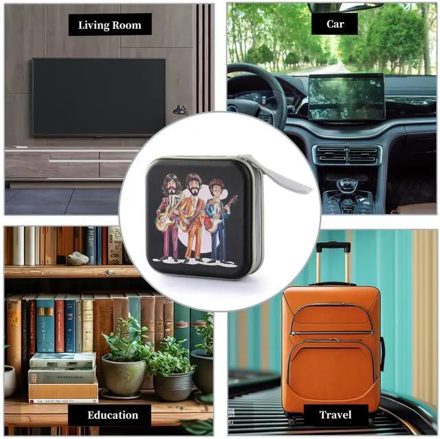 Alt view image 4 of 7 - JINLIFA CD DVD Case Holder, 40 Capacity CD/DVD Case Holder Organizer Book Wallet for Car, Travel, Home (Stylish Design)