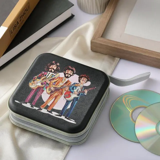 Alt view image 7 of 7 - JINLIFA CD DVD Case Holder, 40 Capacity CD/DVD Case Holder Organizer Book Wallet for Car, Travel, Home (Stylish Design)