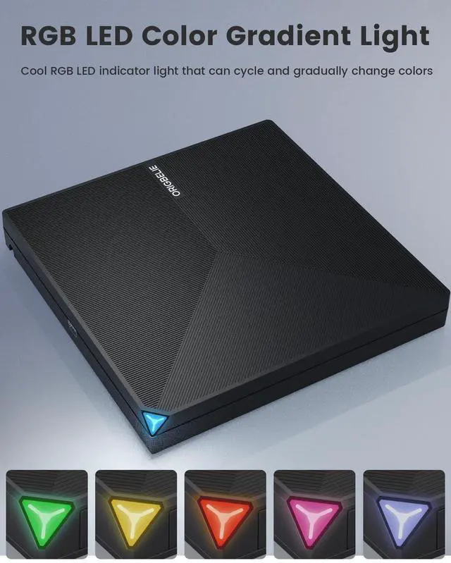 Alt view image 5 of 7 - ORIGBELIE External CD DVD +/-RW Drive USB 3.0 Type C Portable CD/DVD Player Burner Reader Writer Optical CD ROM Disk Drive for Laptop Desktop PC iMac MacBook Pro/Air Windows 11/10/8/7/XP Linux Mac OS