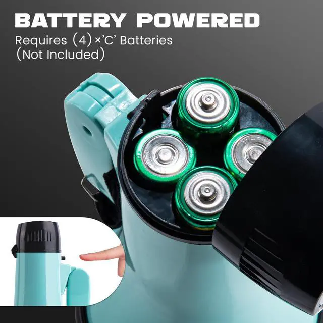 Alt view image 5 of 6 - MyMealivos Portable Megaphone Bullhorn 20 Watt Power Megaphone Speaker Voice and Siren/Alarm Modes with Volume Control and Strap (Teal)
