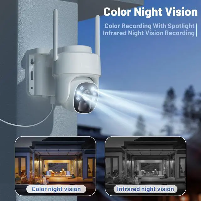 Alt view image 7 of 7 - KKB 4G LTE Cellular Solar Security Cameras Wireless Outdoor, No WiFi Security Camera Built-in SIM Card, Unlimited Data, 2K HD Cam Color Night Vision, 355° Live View, PIR Motion Sensor, 2-Way Audio