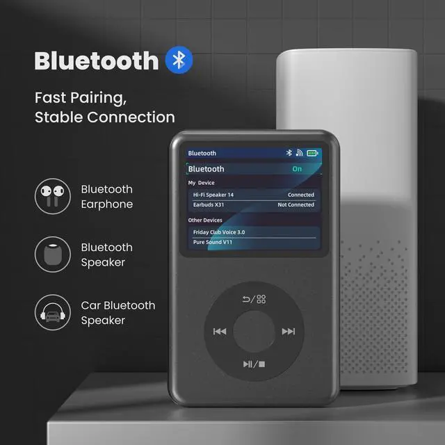 Alt view image 3 of 7 - Mp3 Player with Bluetooth Y1 128G Innioasis Digital Music Player Portable Mini HiFi Sound Video Version Upgrade Nice Gift for 2025 Black