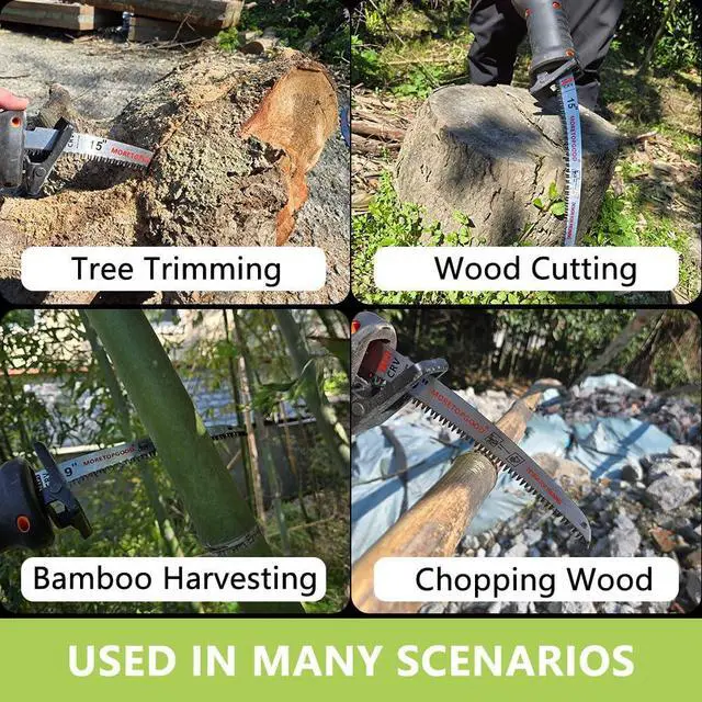 Alt view image 6 of 6 - MORETOPGOOD 15 Arc Edge Reciprocating Saw Blade, 7TPI Japanese Teeth with Curved Edge Wood Pruning Saw Blades for Tree Trimming, Wood Cutting (3 Pack)