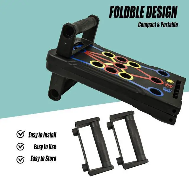 Alt view image 6 of 7 - Locisne Push Up Board for Men & Women, Portable Foldable Multi-Function Push Up Bar, Chest Muscle Exercise Professional Homeworkout Equipment System Fitness Strength Training Equipment
