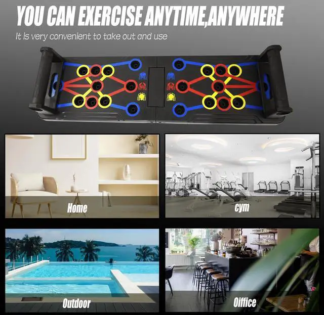 Alt view image 7 of 7 - Locisne Push Up Board for Men & Women, Portable Foldable Multi-Function Push Up Bar, Chest Muscle Exercise Professional Homeworkout Equipment System Fitness Strength Training Equipment