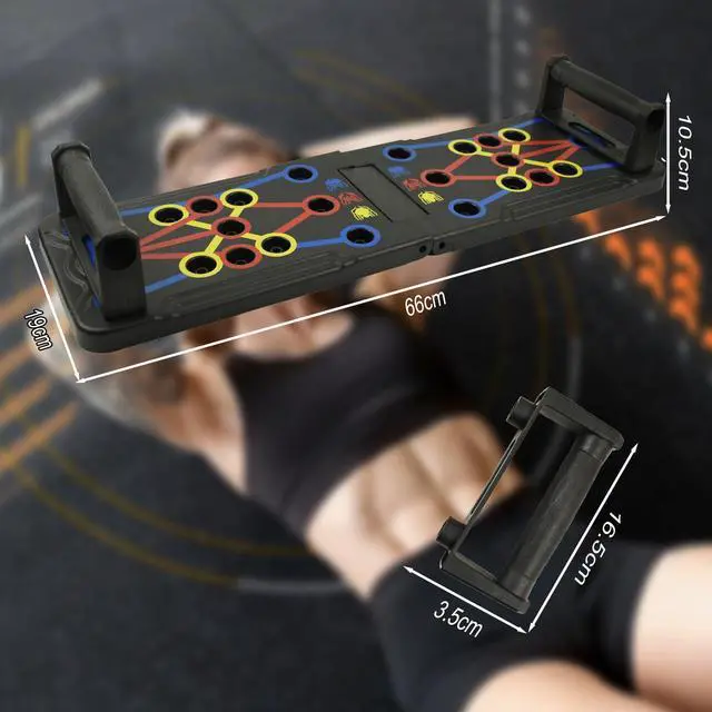 Alt view image 4 of 7 - Locisne Push Up Board for Men & Women, Portable Foldable Multi-Function Push Up Bar, Chest Muscle Exercise Professional Homeworkout Equipment System Fitness Strength Training Equipment
