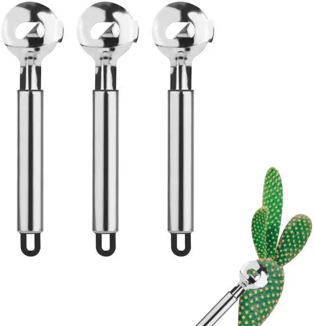 Main image of 3pcs Cactus Peeler Spoon, Stainless Steel Cuchara Pelador De Nopales Multifunctional Cactus Peeling Knife Tool Sliced Chinese Noodle Cutter for Cooking Kitchen Gadgets
