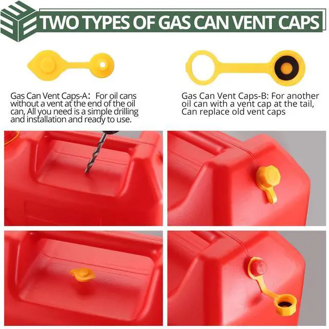 Alt view image 5 of 7 - EYPINS Gas Can Spout Replacement, 5 Kit Gas Can Nozzle for Most 1/2/5/10 Gal Oil Can, Nozzle Vent Replacement, Gas Can Spout Kit,No Leaky