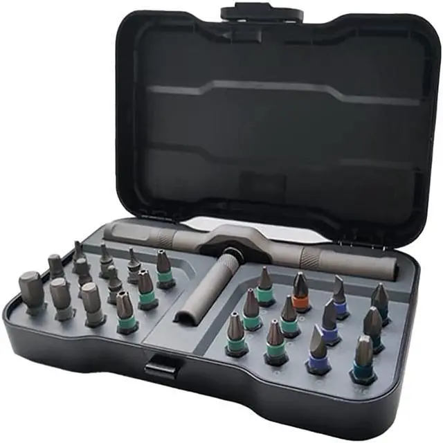 Main image of Ratchet Screwdriver Set 24 in 1 Precision Screwdriver Bit Screwdriver Sets With Case Duka Tools Ratchet Screwdriver with Detachable Handle for Watch Computer Electronics Father'screwdriver set (Black)