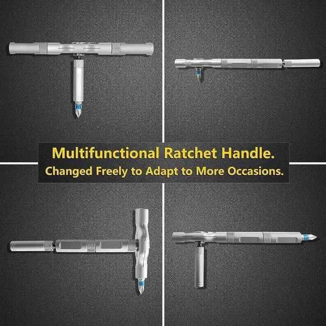 Alt view image 3 of 7 - Ratchet Screwdriver Set 24 in 1 Precision Screwdriver Bit Screwdriver Sets With Case Duka Tools Ratchet Screwdriver with Detachable Handle for Watch Computer Electronics Father'screwdriver set (Black)