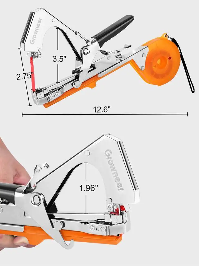 Alt view image 3 of 7 - GROWNEER Plant Tying Machine Plant Tapener, Garden Tape Tool with 15 Rolls Tapes and 10000pcs Staples, Plant Tape Gun Tying Tape Tool to Tie Up Vine Tomatoes Grapes Vegetables Garden, Green
