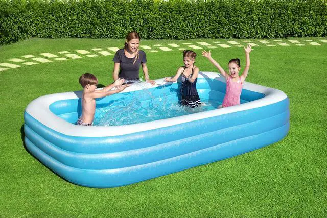 Alt view image 5 of 7 - H2OGO! Blue Rectangular Inflatable Family Pool (10' x 6' x 22")