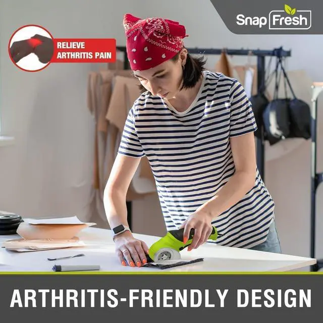 Alt view image 4 of 7 - SnapFresh Cordless Electric Scissors, 4V Electric Mini Box Cutter, Carpet & Cardboard Cutter Tool with a Replacement Blade/Charger, Rotary Cutter for Cardboard Packages Leather Plastic Green
