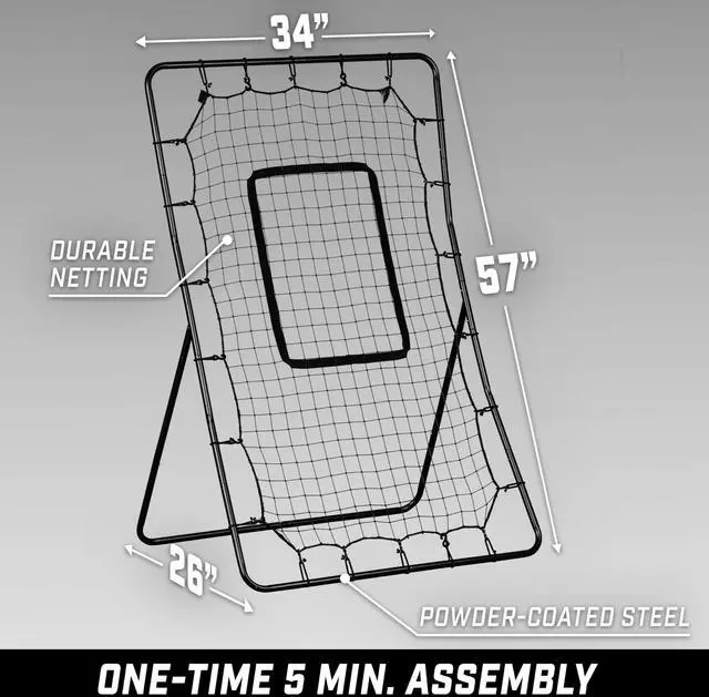 Alt view image 3 of 6 - GoSports 5 x 3 ft Baseball & Softball Pitching and Fielding Rebounder - Pitch Back Net with Strike Zone