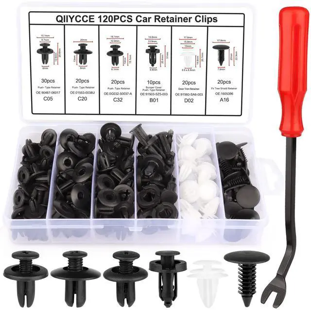 Alt view image 7 of 7 - QIIYCCE 120PCS Car Clips,Plastic Rivets,6 Popular Sizes of Car Body Fixed Clip Bumpers,and Replacement Parts of Car Fenders are Applicable to Most Models