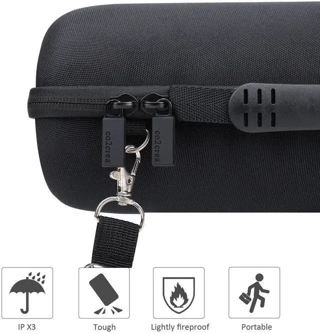 Alt view image 6 of 7 - co2CREA Hard Travel Case Replacement for JBL Charge 4 / Charge 5 Waterproof Bluetooth Speaker (Black Case)