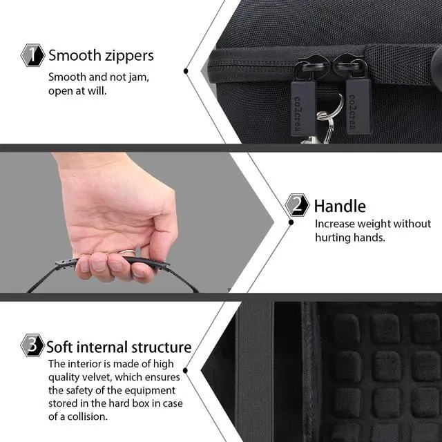 Alt view image 5 of 7 - co2CREA Hard Travel Case Replacement for JBL Charge 4 / Charge 5 Waterproof Bluetooth Speaker (Black Case)