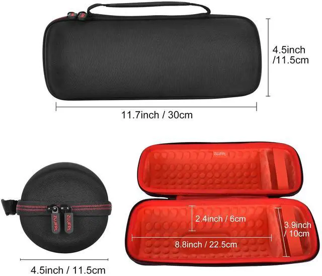 Alt view image 3 of 6 - ZUJFPL EVA Hard Case for JBL Charge 5 / Charge 4 Bluetooth Portable SpeakerFit for JBL Charge 4 / Charge 5 Premium Travel Protective Carrying Storage Bag(Red)