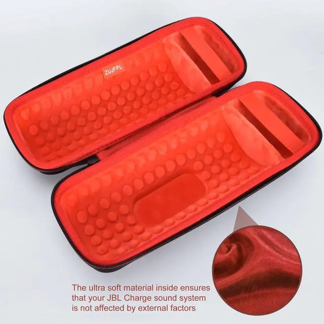 Alt view image 6 of 6 - ZUJFPL EVA Hard Case for JBL Charge 5 / Charge 4 Bluetooth Portable SpeakerFit for JBL Charge 4 / Charge 5 Premium Travel Protective Carrying Storage Bag(Red)