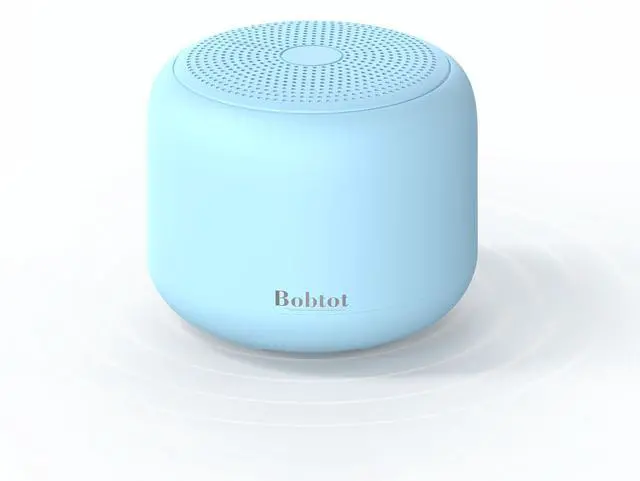 Main image of Bobtot Portable Bluetooth Speakers with Strap Easy to Carry, Wireless IPX5 Waterproof Mini Speaker with Loud Stereo Sound, 20 Hours Playtime, Rechargeable Battery, Built-in Microphone, Blue