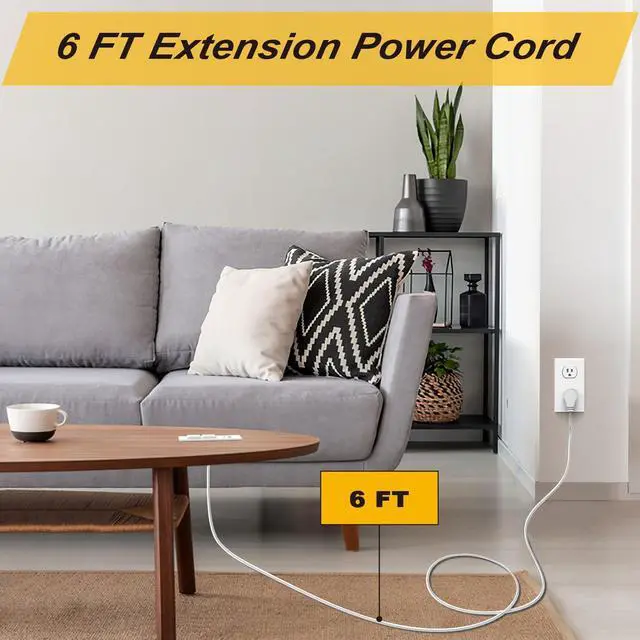 Alt view image 4 of 7 - Recessed Power Strip with PD 20W USB C Ports, Desk Power Grommet Recessed Outlets with 2-Outlet & 2 USB Ports 6FT Extension Cord Flush-Mount Power Socket for Cabinet/Drawer/Nightstand, ETL Listed
