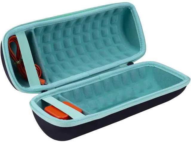 Alt view image 3 of 6 - co2CREA Hard Carrying Case Replacement for JBL Charge 4 / Replacement for JBL Charge 5 Waterproof Portable Bluetooth Speaker (Black Case + Inside Teal)