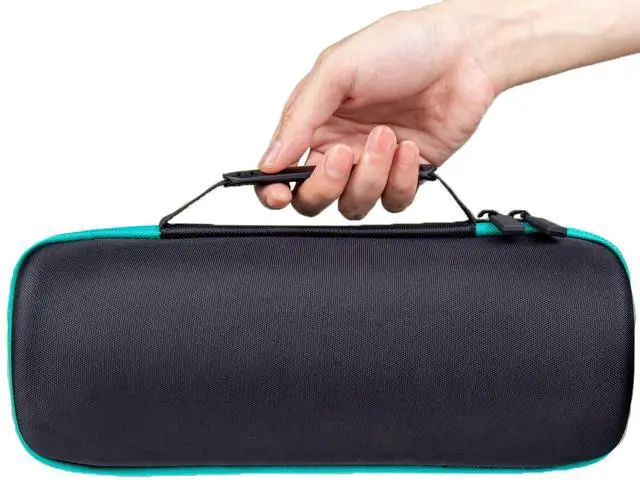 Alt view image 6 of 6 - co2CREA Hard Carrying Case Replacement for JBL Charge 4 / Replacement for JBL Charge 5 Waterproof Portable Bluetooth Speaker (Black Case + Inside Teal)