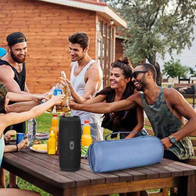 Alt view image 6 of 6 - ZUJFPL EVA Hard Case for JBL Charge 4/5 Bluetooth Speaker, Fit for JBL Charge 4/5, Portable Speaker Case, Waterproof, Durable, Secure Storage, Blue