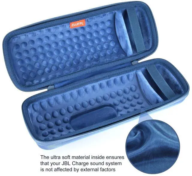 Alt view image 4 of 6 - ZUJFPL EVA Hard Case for JBL Charge 4/5 Bluetooth Speaker, Fit for JBL Charge 4/5, Portable Speaker Case, Waterproof, Durable, Secure Storage, Blue