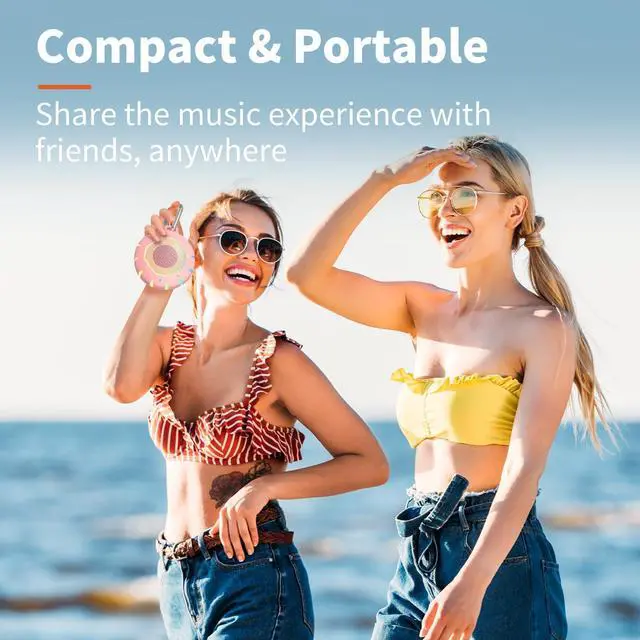 Alt view image 4 of 7 - HEYSONG Waterproof Shower Bluetooth Speaker, Durable & Portable with Clear Sound, Ideal for Shower, Pool, Beach & Kayaking  Great Gift for Girls, Women