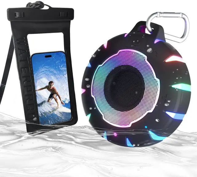 Main image of HEYSONG Bluetooth Shower Speaker + Waterproof Phone Pouch  Rugged & Ready for Any Wet Adventure