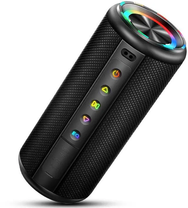 Main image of Portable Bluetooth Speaker, Bluetooth 5.4 Wireless Speaker with 20W HD Loud Stereo Sound, 15H Playtime, IP7 Waterproof, LED Lights, TWS Pairing, Built-in Mic, for Outdoor, Home, Party, Beach, Gift