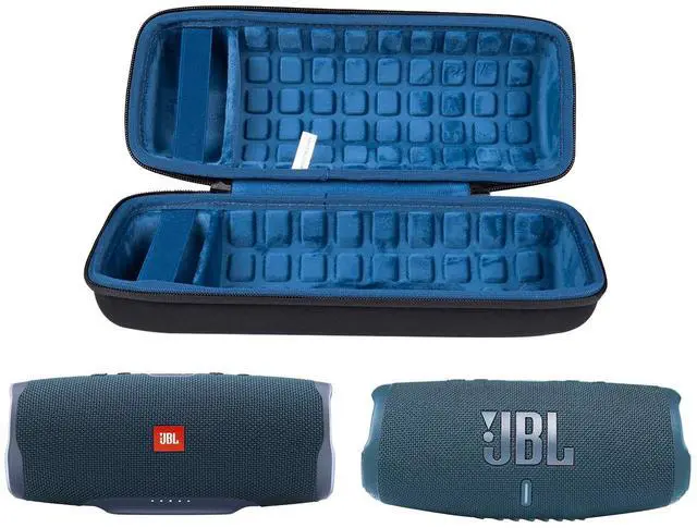 Alt view image 3 of 7 - co2CREA Hard Travel Case Replacement for JBL Charge 4 / Replacement for JBL Charge 5 Waterproof Bluetooth Speaker (Ouside Black and Inside Blue)