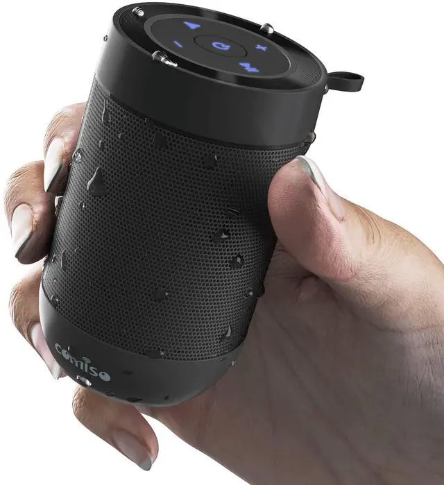 Main image of comiso Bluetooth Speaker,5.3 Bluetooth Speakers Wireless,TWS Stereo Pairing,Built in Mic,360 HDSound,IP65 Waterproof Speaker,Support TF Card, for Home/Party/Outdoor/Beach, Gift for Men/Women-Black