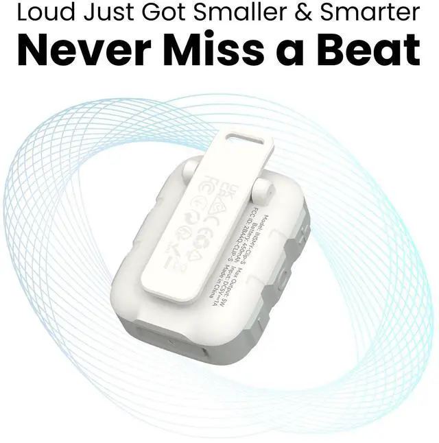 Alt view image 6 of 7 - INSMY Wearable Bluetooth Speakers,IP67 Waterproof,Clip-On Portable Small Personal Speaker/Clean Sound/Stereo Pair/Wireless 5.4/ENC Built-in Mic/Lightweight for Outdoor Golf Work Pool (White)