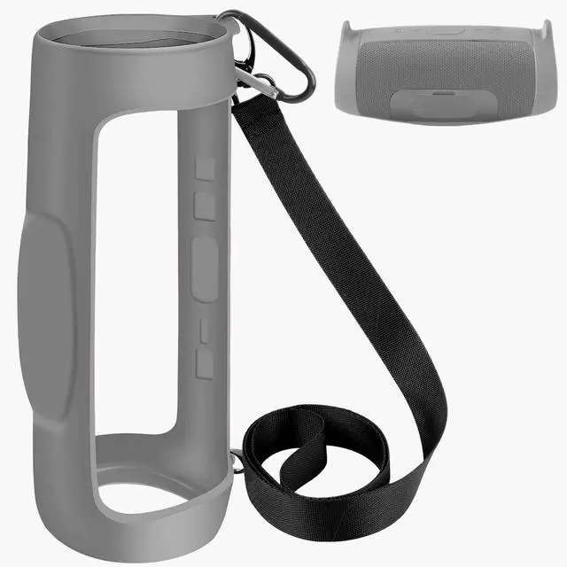 Main image of Silicone Case Cover for JBL Charge 4 Portable Waterproof Wireless Bluetooth Speaker, Travel Gel Soft Skin,Waterproof Rubber Carrying Pouch with Strap (Grey)
