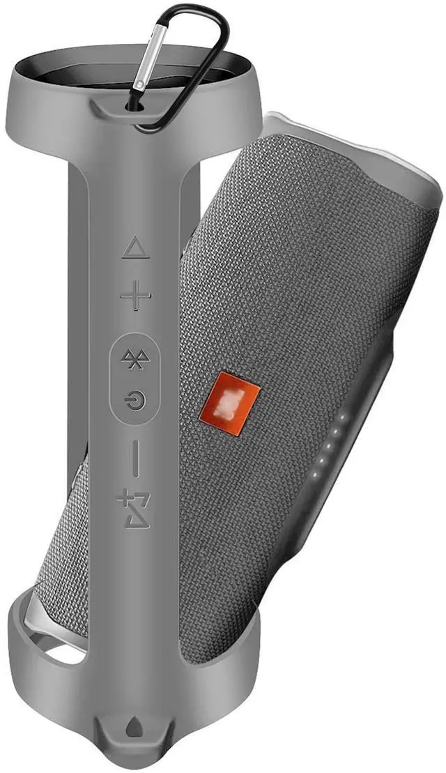Alt view image 2 of 6 - Silicone Case Cover for JBL Charge 4 Portable Waterproof Wireless Bluetooth Speaker, Travel Gel Soft Skin,Waterproof Rubber Carrying Pouch with Strap (Grey)
